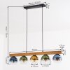 Koyoto Hängeleuchte Glas 15 cm Naturfarben, Schwarz, 5-flammig