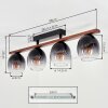 Chauplane Deckenleuchte Dunkelbraun, Naturfarben, Schwarz, 4-flammig