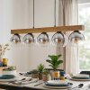 Koyoto Hängeleuchte Glas 15 cm Naturfarben, Schwarz, 5-flammig