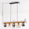 Ripoll Hängeleuchte Glas 15 cm Naturfarben, Schwarz, 5-flammig