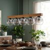 Ripoll Hängeleuchte Glas 15 cm Naturfarben, Schwarz, 5-flammig