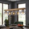 Ripoll Hängeleuchte Glas 15 cm Naturfarben, Schwarz, 5-flammig