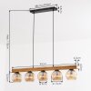 Ripoll Hängeleuchte Glas 15 cm Naturfarben, Schwarz, 5-flammig