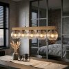 Koyoto Hängeleuchte Glas 15 cm Naturfarben, Schwarz, 5-flammig