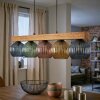Koyoto Hängeleuchte Glas 15 cm Naturfarben, Schwarz, 5-flammig
