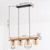 Ripoll Hängeleuchte Glas 15 cm Naturfarben, Schwarz, 4-flammig