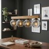 Ripoll Hängeleuchte Glas 15 cm Naturfarben, Schwarz, 4-flammig