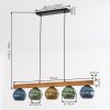 Koyoto Hängeleuchte Glas 15 cm Naturfarben, Schwarz, 5-flammig
