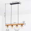 Koyoto Hängeleuchte Glas 15 cm Naturfarben, Schwarz, 4-flammig
