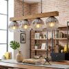 Ripoll Hängeleuchte Glas 15 cm Naturfarben, Schwarz, 4-flammig