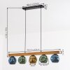 Ripoll Hängeleuchte Glas 15 cm Naturfarben, Schwarz, 5-flammig