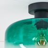 Boza Deckenleuchte Glas 28 cm Grün, Klar, 1-flammig
