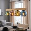 Ripoll Hängeleuchte Glas 15 cm Naturfarben, Schwarz, 4-flammig