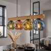 Ripoll Hängeleuchte Glas 15 cm Naturfarben, Schwarz, 4-flammig
