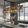 Koyoto Hängeleuchte Glas 15 cm Naturfarben, Schwarz, 5-flammig