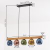 Koyoto Hängeleuchte Glas 15 cm Naturfarben, Schwarz, 5-flammig