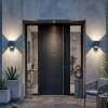 Almodofa Außenwandleuchte 2-er Set LED Anthrazit, 1-flammig, Bewegungsmelder