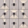 Almodofa Außenwandleuchte 2-er Set LED Anthrazit, 1-flammig, Bewegungsmelder