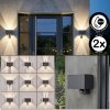 Almodofa Außenwandleuchte 2-er Set LED Anthrazit, 1-flammig, Bewegungsmelder
