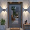 Almodofa Außenwandleuchte 2-er Set LED Anthrazit, 1-flammig, Bewegungsmelder