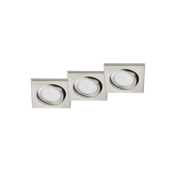 Trio Leuchten RILA Einbauleuchte LED Nickel-Matt, 3-flammig