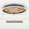 Velani LED Deckenleuchte Holz rund 41 cm, flache Deckenlampe mit Holzlamellen