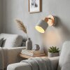 Olaris Wandlampe Holz mit grauem Metallschirm, verstellbare Wandleuchte