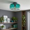 Boza Deckenleuchte Glas grün, runde Retro Lampe mit Farbverlauf Ø 28 cm