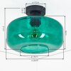 Retro-Deckenleuchte Boza mit dunkelgrünem Glasschirm, sichtbare E27-Fassung, ø 28 cm
