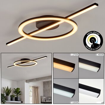 Nemil LED Deckenleuchte Wohnzimmer modern mit Ringdesign und Lichtfarbwechsel