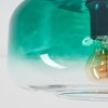 Retro-Deckenleuchte Boza mit rundem Glasschirm im dunkelgrünen Farbverlauf