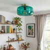 Kugel-Deckenleuchte Boza mit grünem Retro-Glasschirm, ø 28 cm, E27-Fassung