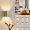Badajoz Wandleuchte Up Down sandfarben, quadratische G9 Wandlampe aus Metall