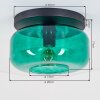 Retro-Kugel-Deckenleuchte Boza mit grünem Glasschirm ø 28 cm, E27-Fassung