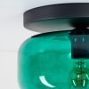 Retro-Kugel-Deckenleuchte Boza mit grünem Glasschirm ø 28 cm, E27-Fassung