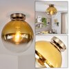 Gastor Kugel-Deckenleuchte mit goldfarbenem Glasschirm, ø 25 cm, E27