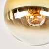 Gastor Kugel-Deckenleuchte mit gold-klarer Glaskugel, Altmessing, ø 20 cm