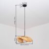 Bauro Bambus Pendelleuchte, gewölbter naturfarbener Bambusschirm, Länge 50 cm