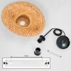 Bauro Bambus Pendelleuchte mit naturfarbenem Geflechtschirm, Länge 40 cm
