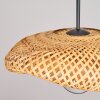 Bauro Bambus Pendelleuchte mit naturfarbenem Geflechtschirm, Länge 40 cm