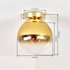 Gastor Kugel-Deckenleuchte mit gold-klarem Glasschirm ø 20 cm, Vintage-Stil