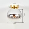 Gastor Kugel-Deckenleuchte mit rauchfarbenem Glasschirm, Messing, E27, ø 20 cm