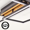 Velani LED Deckenleuchte mit naturfarbenem Holz, rechteckige Wohnzimmerlampe