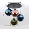 Gastor Deckenleuchte mit Glaskugeln, 4-flammig, bunte Glasschirme ø 15 cm