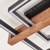 Selani LED Deckenleuchte aus Holz und Metall, eckige Deckenlampe mit Fernbedienung