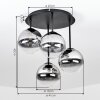 Chehalis Glaskugel-Deckenleuchte, 4-flammig, Rauchglas-Klarglas, G9, modern-vintage