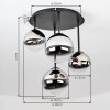 Chehalis Deckenleuchte mit Rauchglas-Kugeln, 4-flammig, G9, ø 12/15 cm