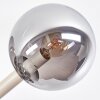 Gastor Kugel-Deckenleuchte 10-flammig sandfarben mit Rauchglas-Schirmen ø 15 cm