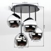 Koyoto Deckenleuchte mit Chrom-Rauchglas, 4-flammig, Kugelschirme Ø 15 cm