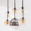 Koyoto Holz-Pendelleuchte, mehrfarbige Kugel-Glasschirme ø 20/25/30 cm